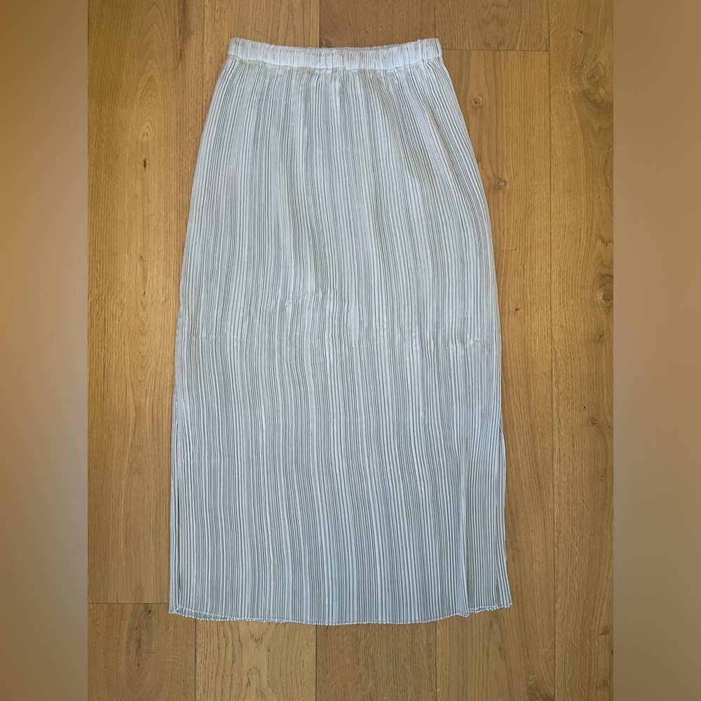 Club Monaco Light Blue Pleated Maxi Skirt With Side Slit - Main Image